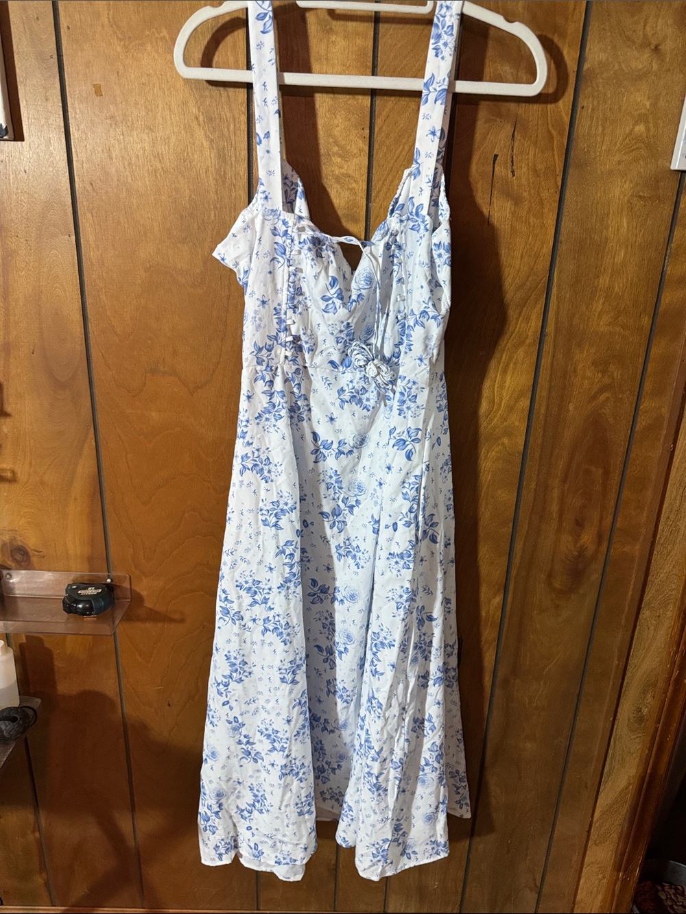Blue Floral Tie-Front Nightgown - Women’s Intimates - Picture 3 of 5